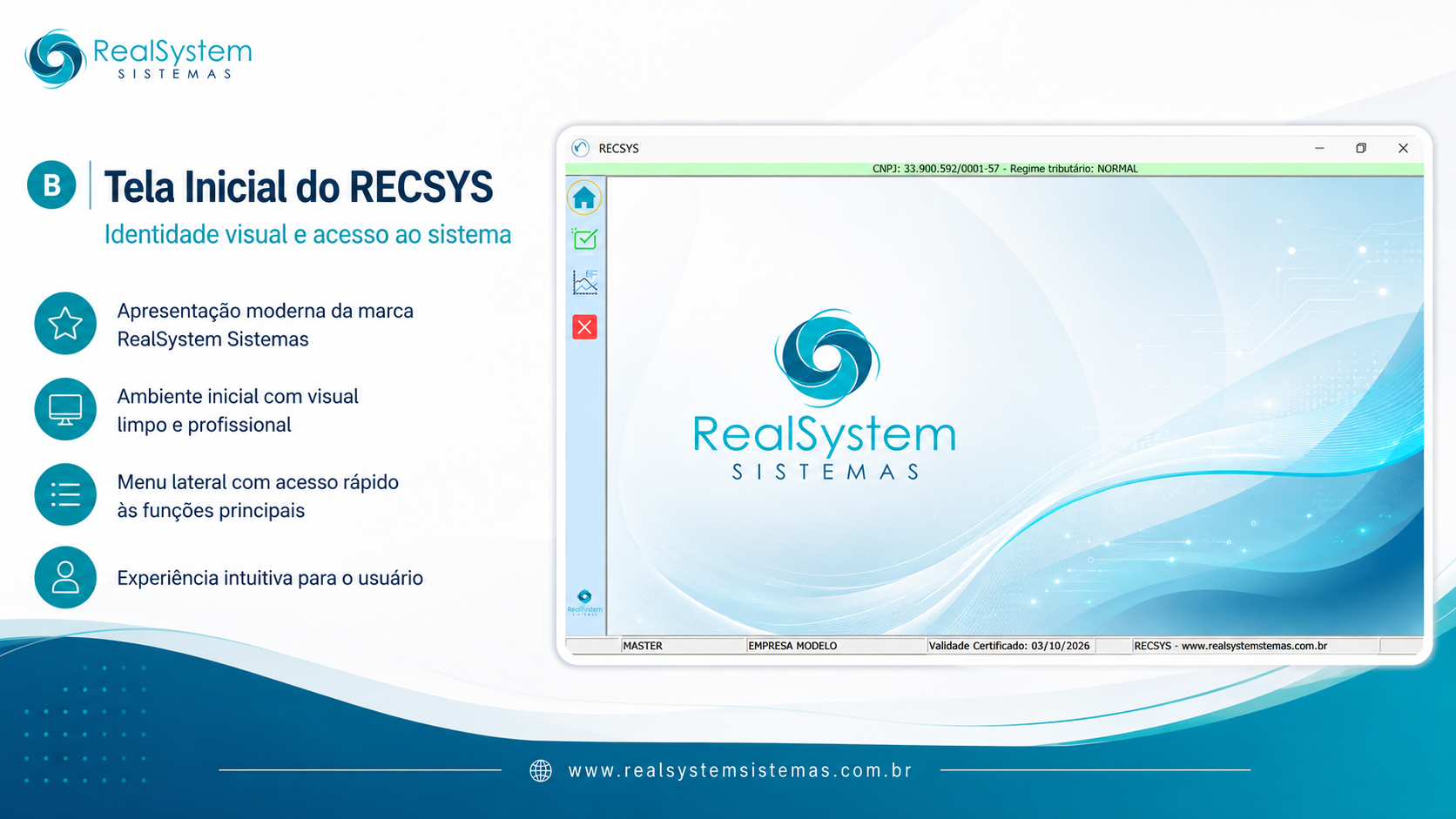 Tela inicial do RECSYS